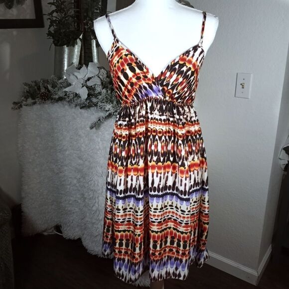 SPAGHETTI STRAP MULTICOLOR DRESS SZ.S/M EUC - Picture 2 of 7